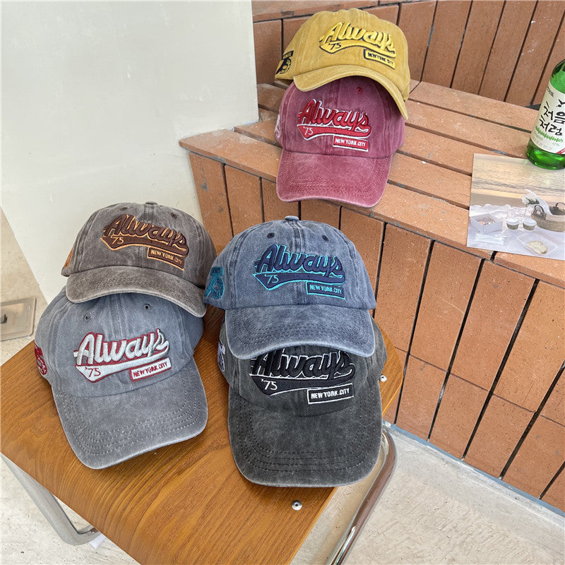 Men's Vintage-Inspired Distressed Cotton Baseball Cap