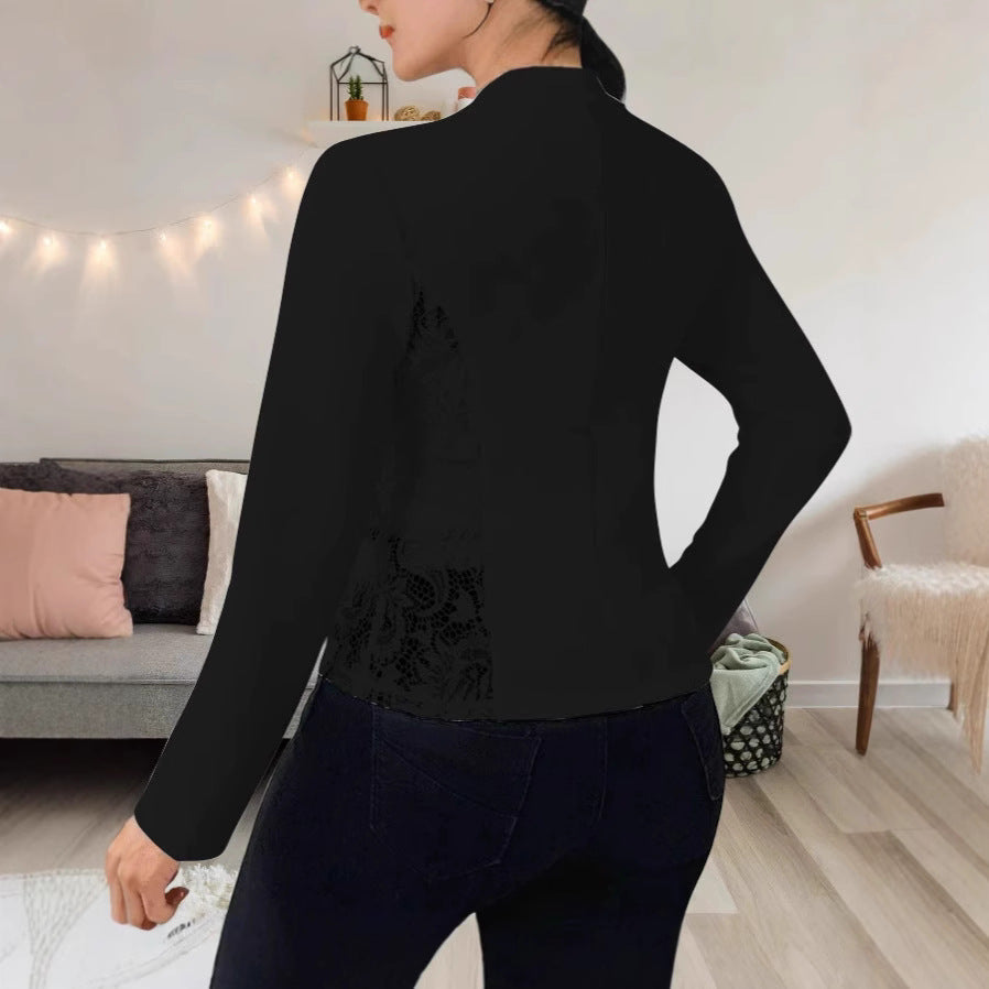 Elegant Women's Blazer Jacket with Lace and Modern Cut
