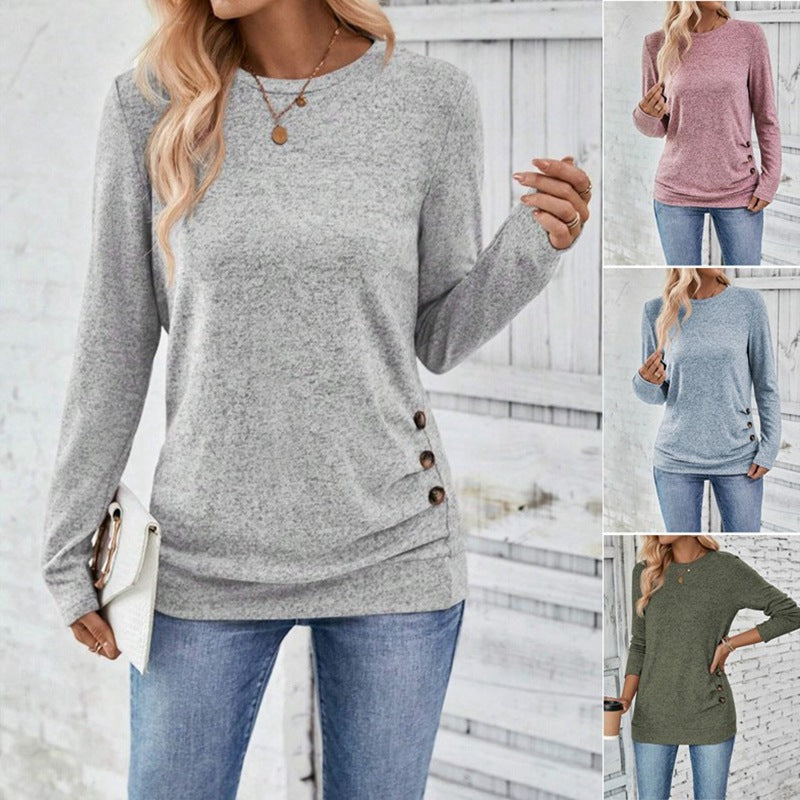 Casual Long-Sleeve Shirt with Asymmetric Cut