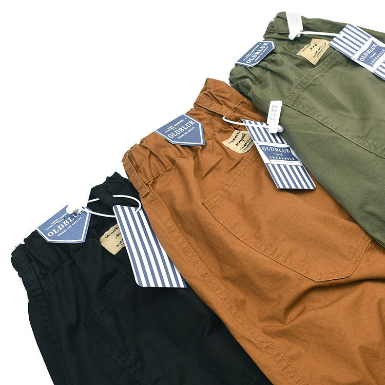 Women's Cargo Pants with Elastic Waist and Side Pockets