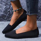 Women's Ballet Flats with Elegant Lace Texture