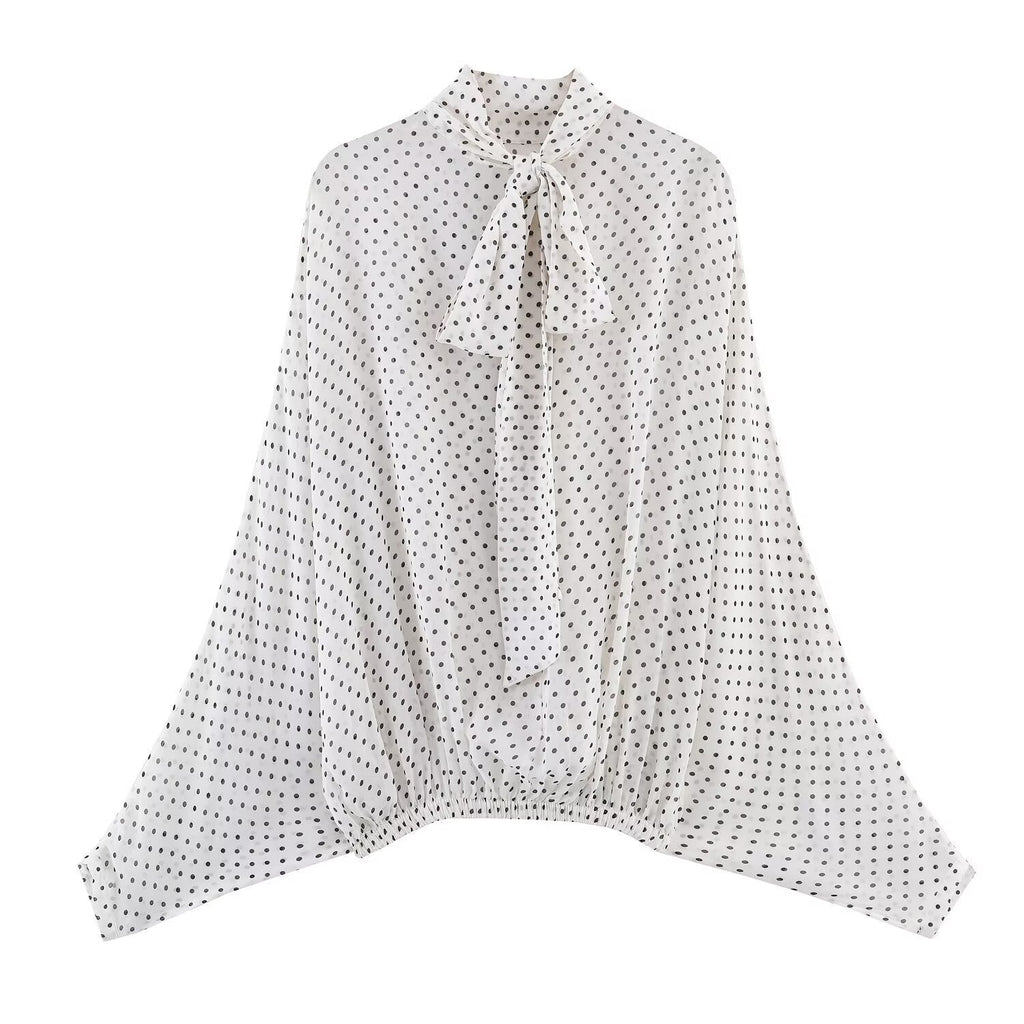 Women's Maxi Skirt with Elegant Polka Dot Pattern and Flowing Cut