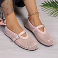 Women's Breathable Ballet Flats with Fashionable Cutout Pattern and Comfortable Strap