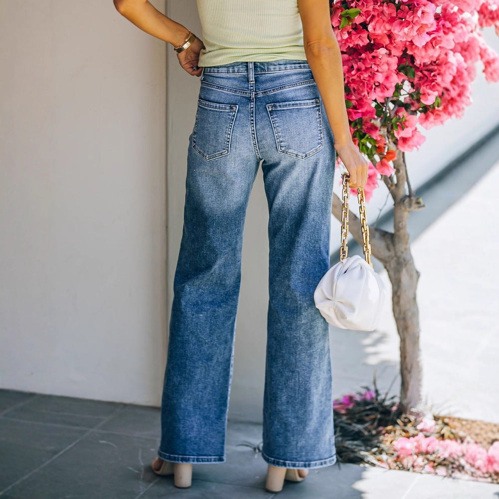 Women's High-Waist Wide-Leg Jeans