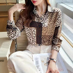 Women's Leopard Print Long-Sleeve Shirt