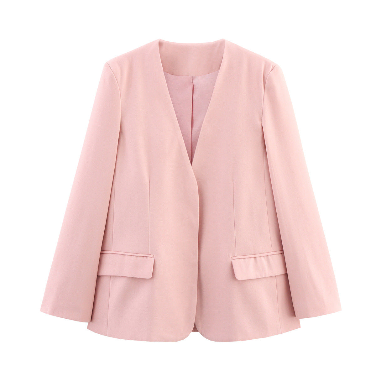 Elegant Oversized V-Neck Blazer with Pockets