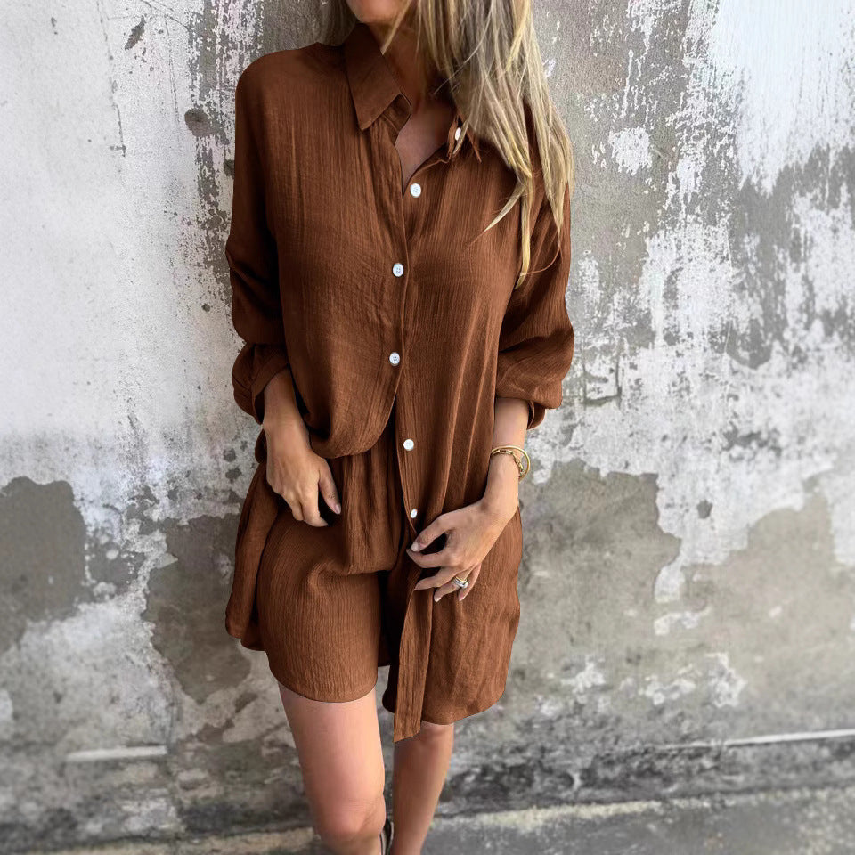 Long Sleeve Oversized Button-Down Blouse