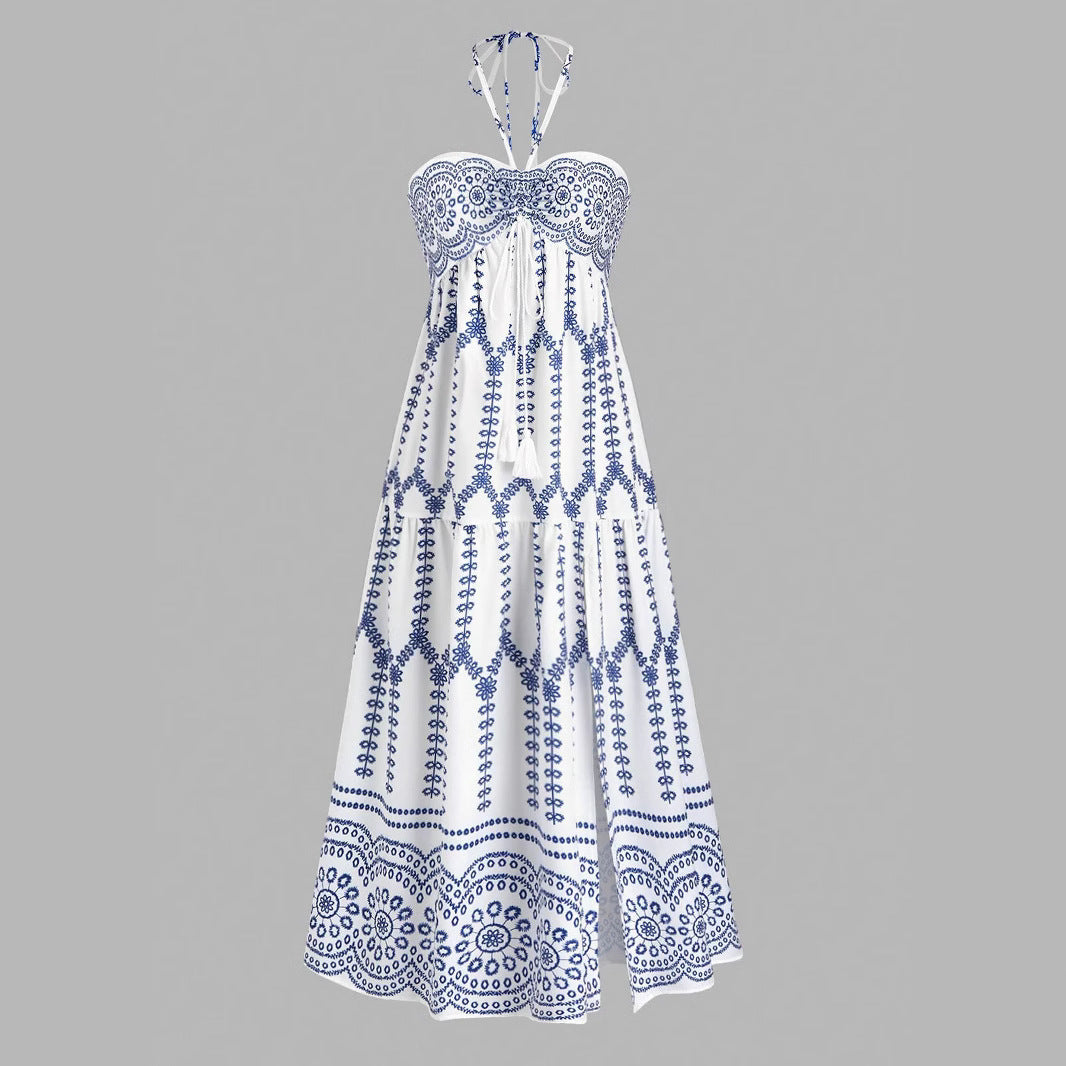 Women's Boho Maxi Dress with Straps
