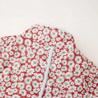 Women's Floral Jacket with Pockets and Elegant Collar