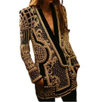 Women's Elegant Cardigan with Sparkling Pearl Trim