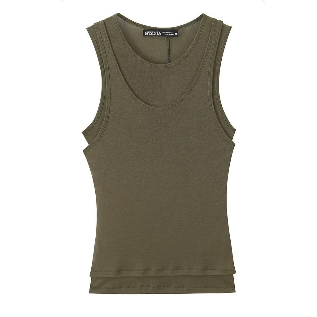 Women's Sleeveless Tank Top in High-Quality Stretch Fabric