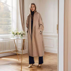 Elegant Wide-Cut Overcoat with Belt