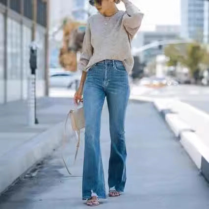 Women's High-Waisted Flared Jeans