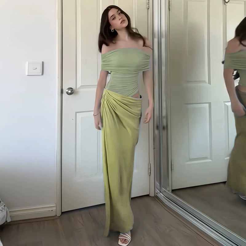 Elegant Slim-Fit Evening Dress with Sheer Inserts