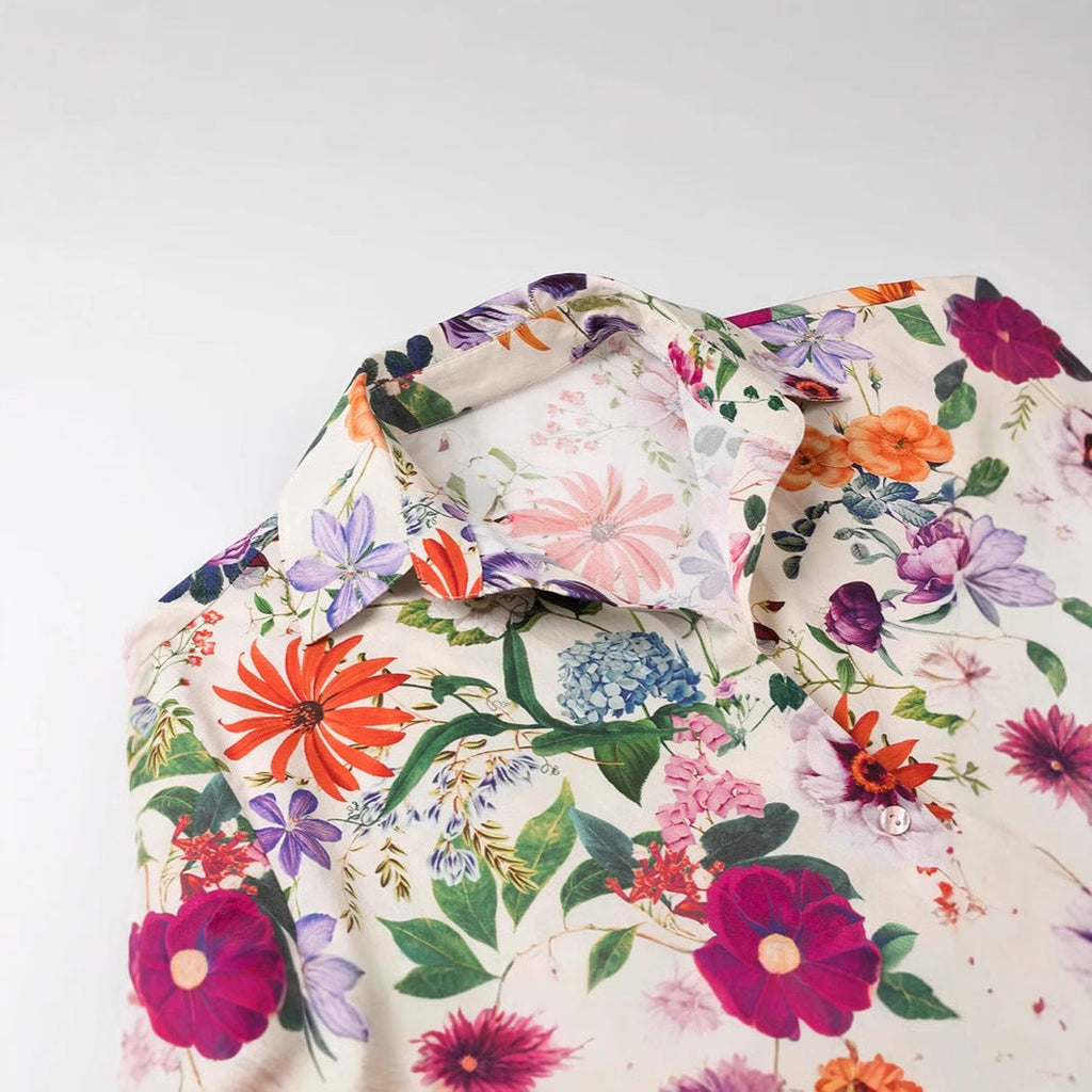 Women's Floral Pattern Blouse with Modern Cut