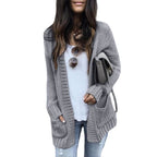 Women's Chunky Knit Cardigan with Practical Pockets and Casual Fit