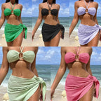 Women's Bandeau Bikini with Stylish Wrap Skirt