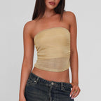 Women's Bandeau Top in Textured Elastic Fabric