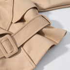 Women's Elegant Faux Leather Jacket with Belt