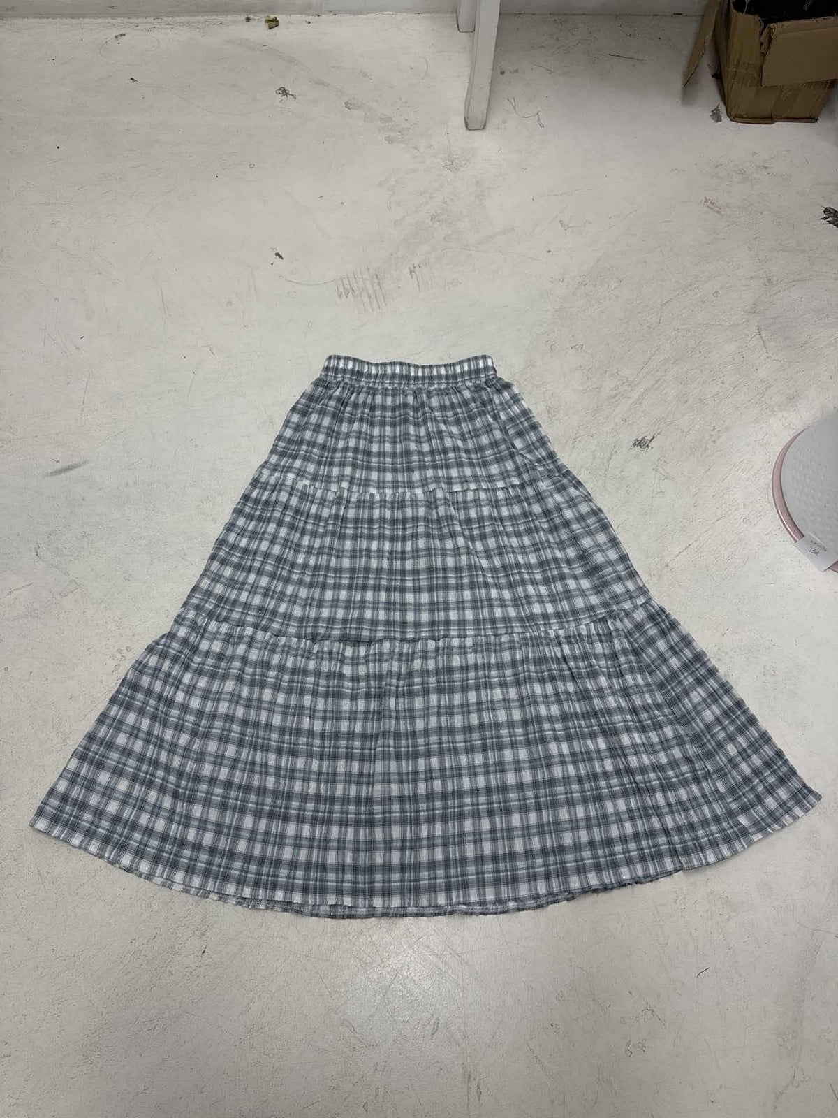 Women's Plaid Tiered Maxi Skirt