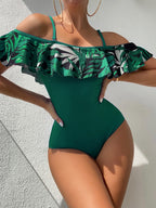 Women's Swimsuit with Floral Ruffle
