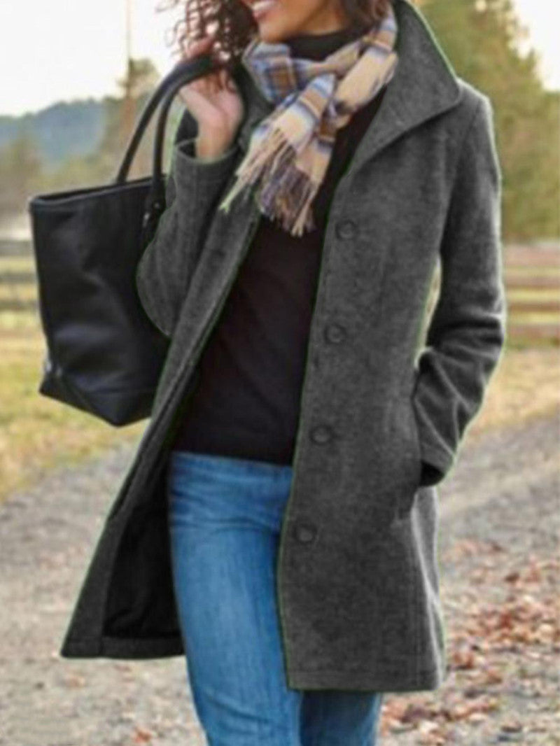 Women's Fashionable Blazer Coat with Classic Lapel