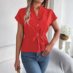 Women's Fitted Short-Sleeve Blouse