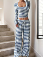 Women's Comfortable Lounge Set with Casual Cut and Wide-Leg Pants