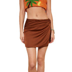 Women's Cropped Knit Top with Tropical Motif