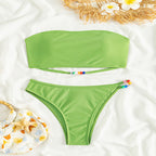 Women's Bandeau Bikini with Embellished Straps