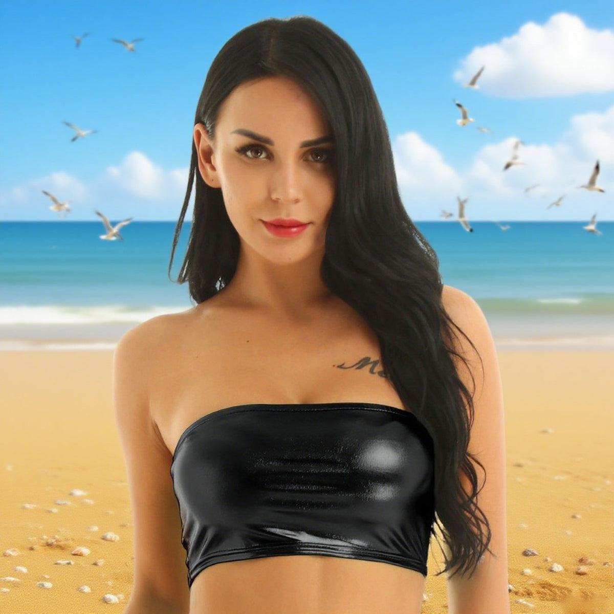 Women's Shimmering Metallic Bustier