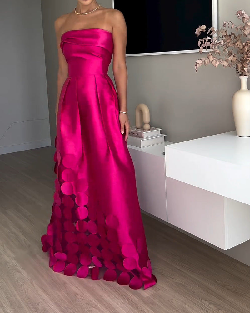Women's Layered Evening Dress with Refined Details