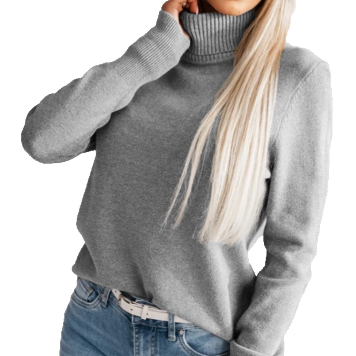 Elegant Turtleneck Sweater with Button Details