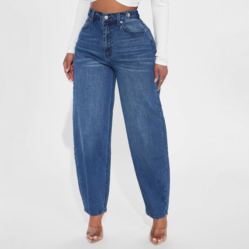 Women's Comfortable High-Waisted Wide-Leg Jeans