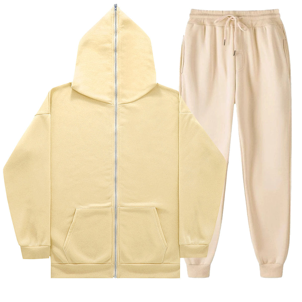 Unisex French Terry Zip Hoodie and Jogging Pants Set