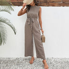 Elegant Open-Back Jumpsuit with Waist Belt