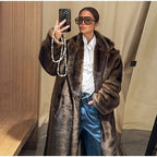 Women's Luxurious Faux Fur Coat with Elegant Cut