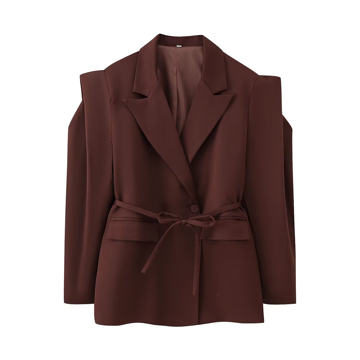Elegant Oversized Blazer with Belt Detail
