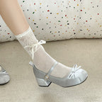 Women's Ballet Flats with Elegant Strap and Delicate Bow Accent