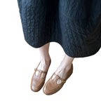 Women's Ballet Flats with Strap and Glossy Finish