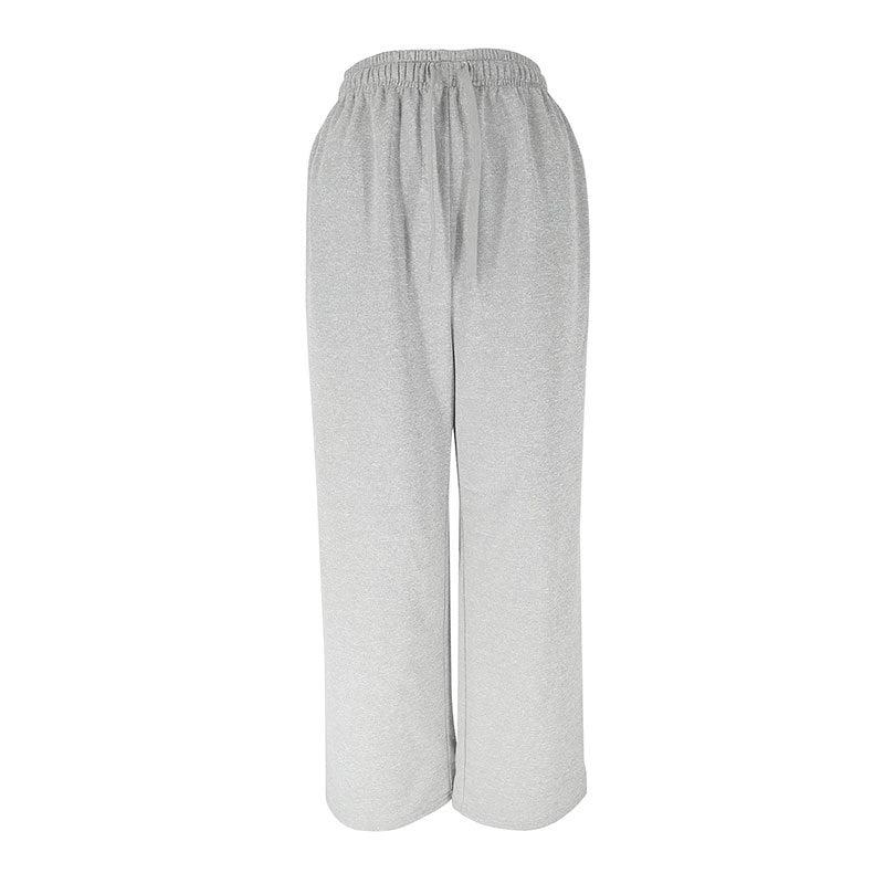 Comfortable Casual Pants with Elastic Waist and Wide Leg