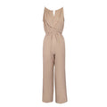 Women's Floor-Length Wrap Jumpsuit with Waist Seam