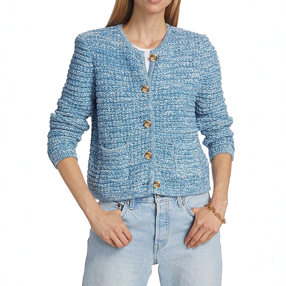 Women's Elegant Cardigan with Gold Buttons