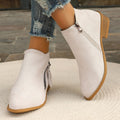 Women's Ankle Boots with Asymmetric Zipper
