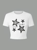 Women's Crop T-Shirt with Retro Phone Design