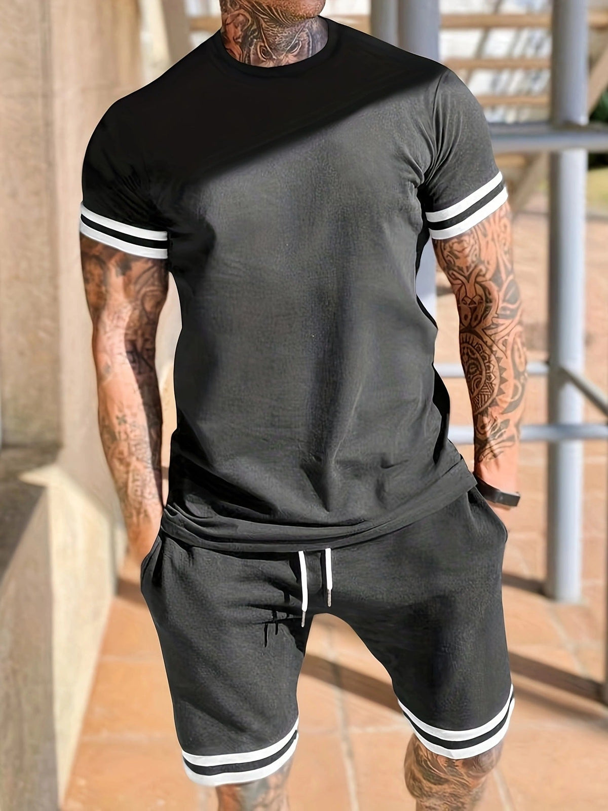 Men's Sporty Cotton Blend Lounge Set