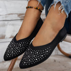 Women's Ballet Flats with Subtle Rhinestone Accents