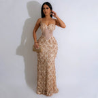 Elegant Evening Dress with Crystal Embellishment