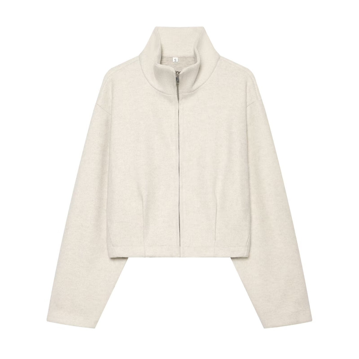 Women's Casual Lounge Set with Stand Collar Zip Jacket and Wide Sweatpants