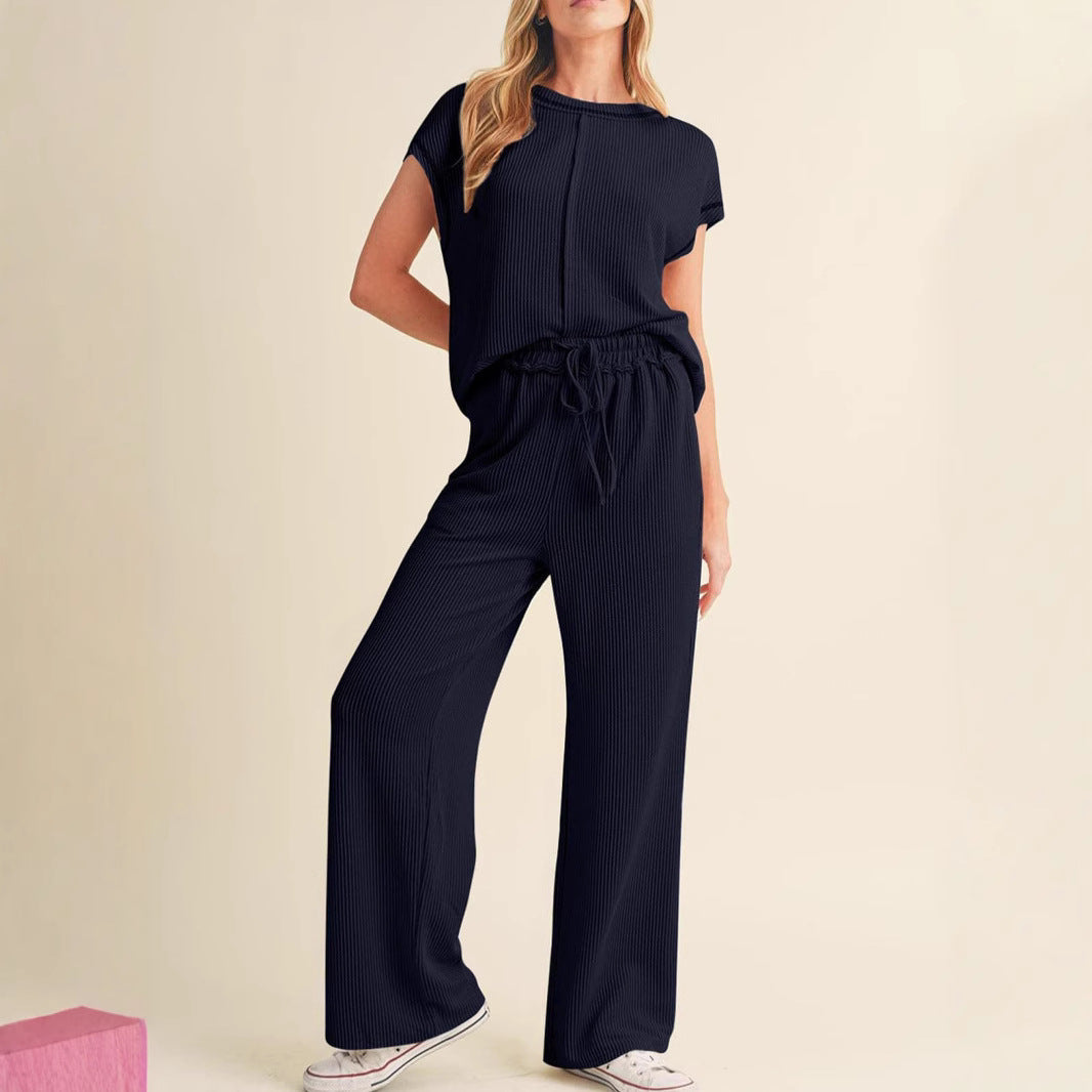 Women's Casual Wide-Leg Jumpsuit with Elastic Waist